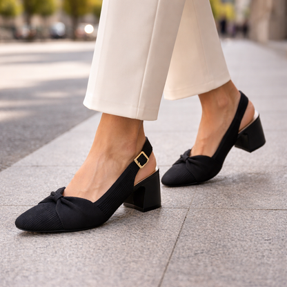 Valentina Rouge - Elegant Mid-Heel Slingback Shoe