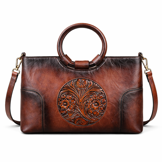 Mala Floral Camélia Vintage – Acabamento Elegante de Alta Qualidade