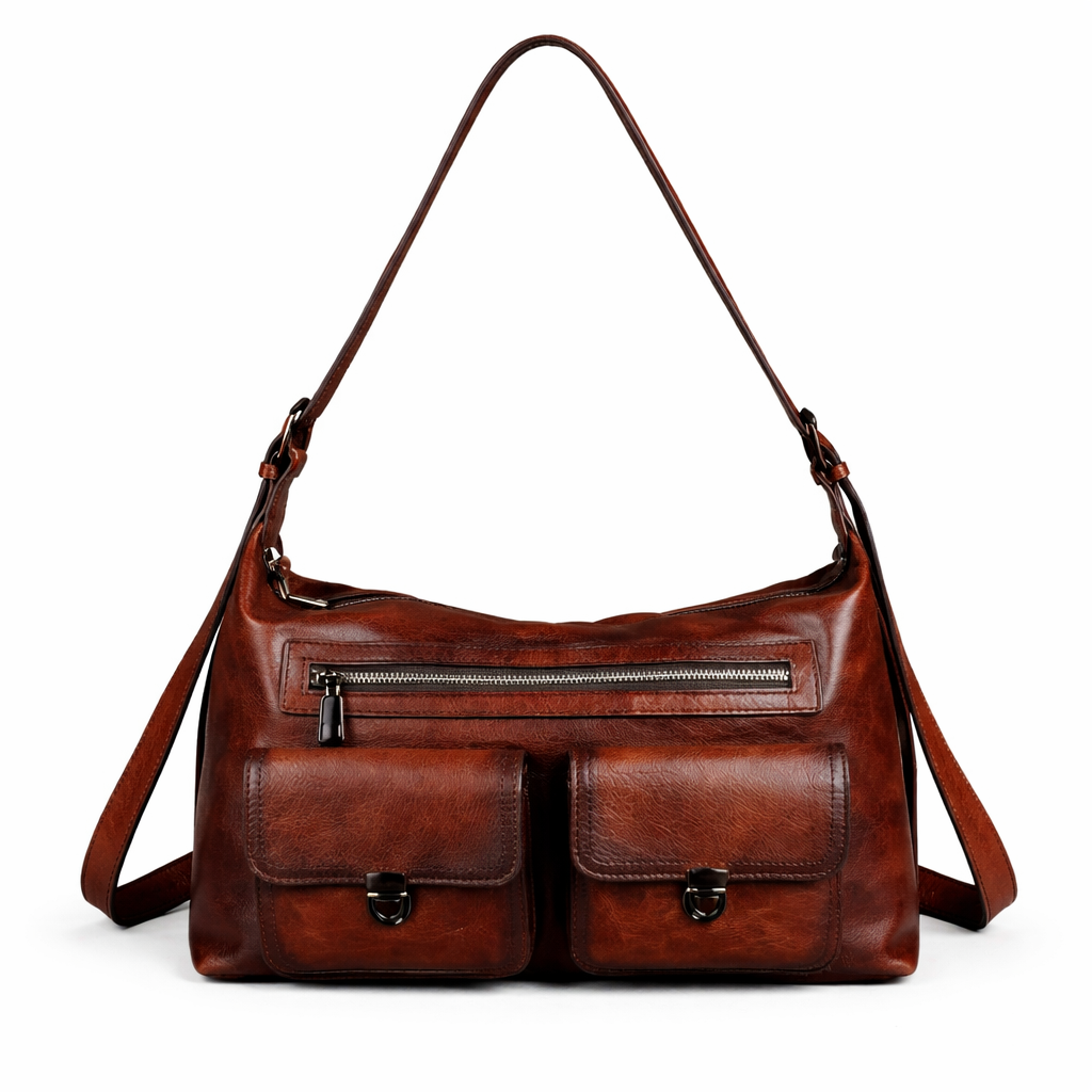 Mala Alba Vintage – Em Couro Genuíno Pintado à Mão