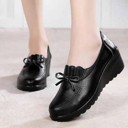 Sapatos Femininos Slip On Cunha Confortável Casual