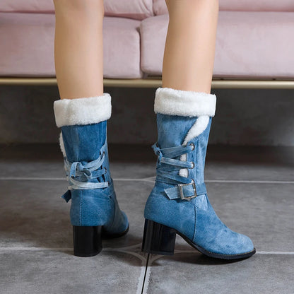 Ruth Denim Boot - Super Comfortable and Warm