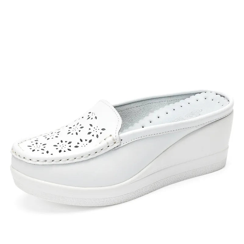 Agata Nuria - Mule ultra confortable en cuir véritable