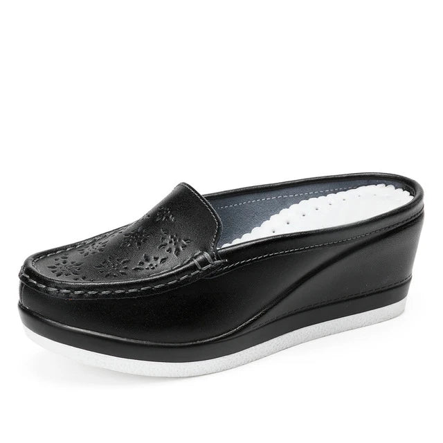 Agata Nuria - Mule ultra confortable en cuir véritable