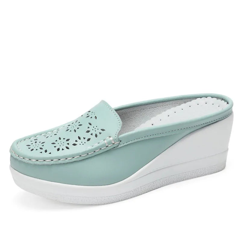 Agata Nuria - Mule ultra confortable en cuir véritable