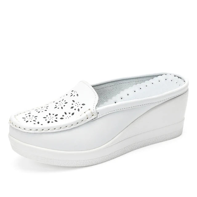 Agata Nuria - Mule ultra confortable en cuir véritable