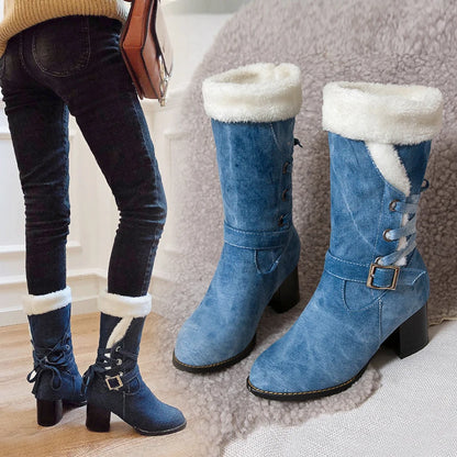 Ruth Denim Boot - Super Comfortable and Warm
