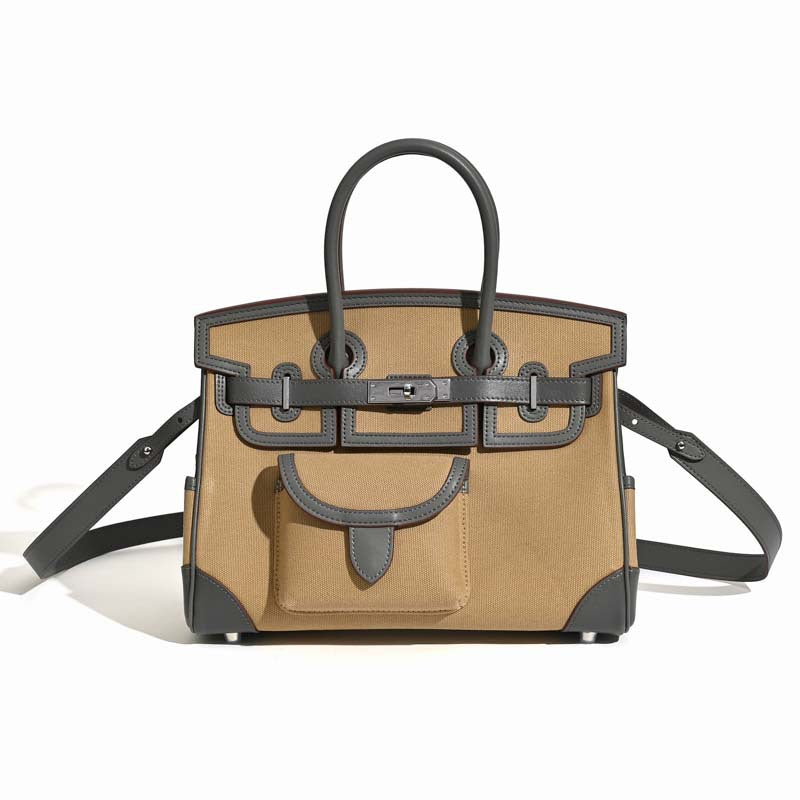 Jane Explorer 30 – Bolsa em Couro Togo e Lona Premium