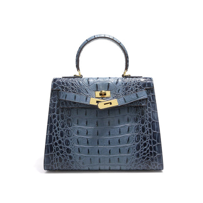 Grace Croco Royal – Bolsa 28 cm em Couro Genuíno
