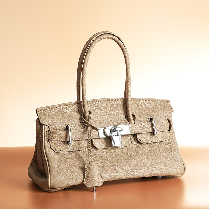 Jane Shoulder – Bolsa Estruturada em Couro Genuíno Pebbled