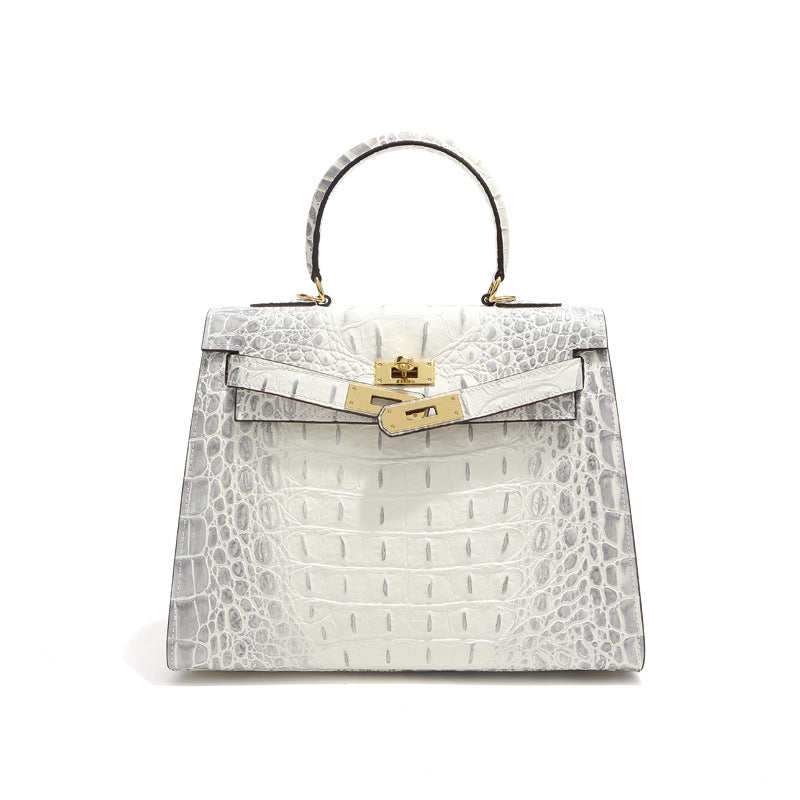 Grace Croco Royal – Bolsa 28 cm em Couro Genuíno