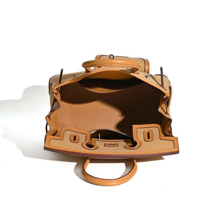 Jane Explorer 30 – Bolsa em Couro Togo e Lona Premium