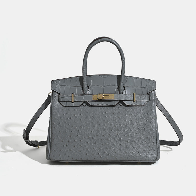 Jane Ostrich 30 – Bolsa em Couro com Textura Avestruz