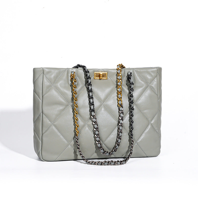 Aurora Chain Tote – Genuine Leather Handbag