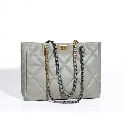 Aurora Chain Tote – Genuine Leather Handbag