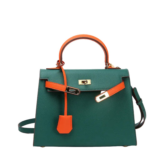 Grace Duo – Bolsa em Couro Genuíno Estilo Epsom 25 CM