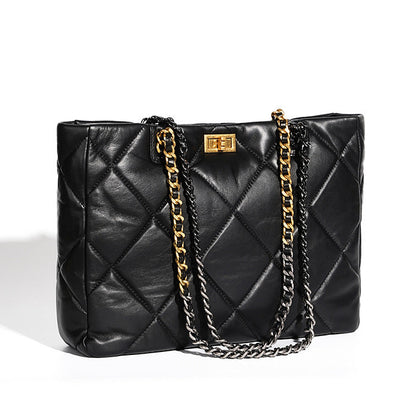 Aurora Chain Tote – Genuine Leather Handbag