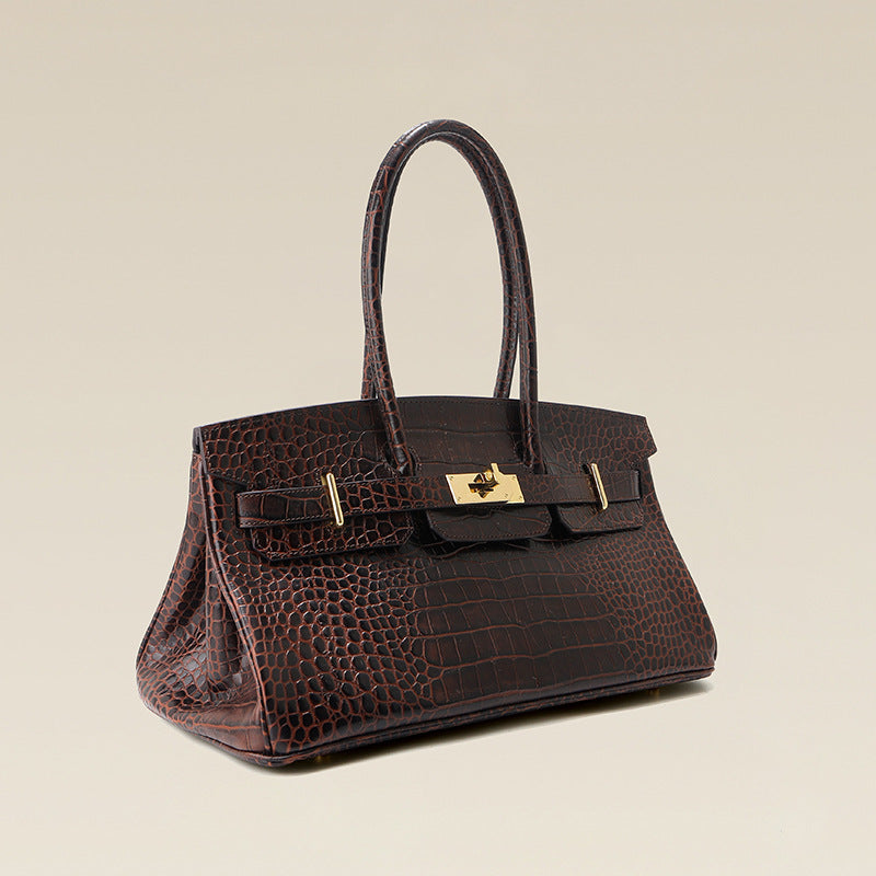 Jane Croco Maxi – Bolsa 40 cm em Couro Genuíno