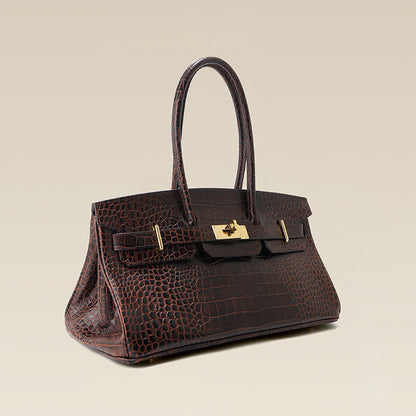 Jane Croco Maxi – Bolsa 40 cm em Couro Genuíno