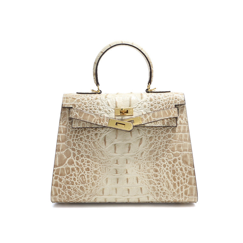 Grace Croco Royal – Bolsa 28 cm em Couro Genuíno