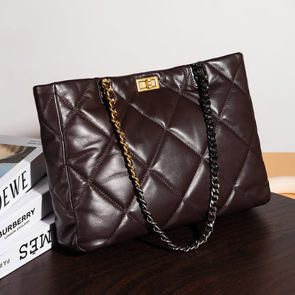 Aurora Chain Tote – Genuine Leather Handbag
