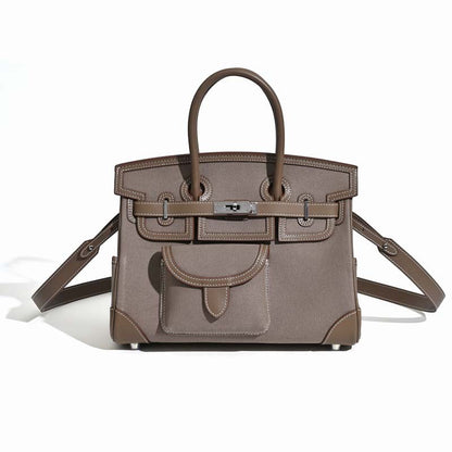 Jane Explorer 30 – Bolsa em Couro Togo e Lona Premium