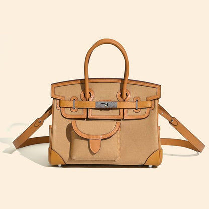 Jane Explorer 30 – Bolsa em Couro Togo e Lona Premium