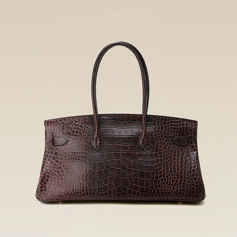 Jane Croco Maxi – Bolsa 40 cm em Couro Genuíno