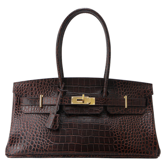Jane Croco Maxi – Bolsa 40 cm em Couro Genuíno