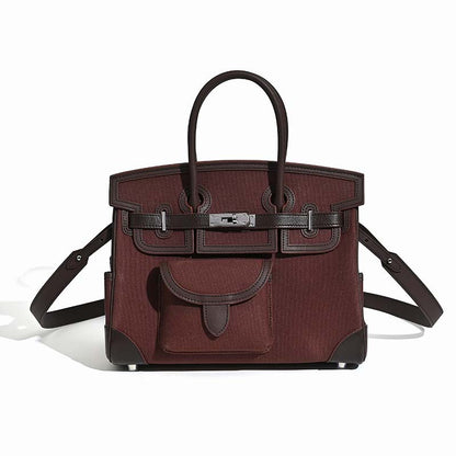 Jane Explorer 30 – Bolsa em Couro Togo e Lona Premium