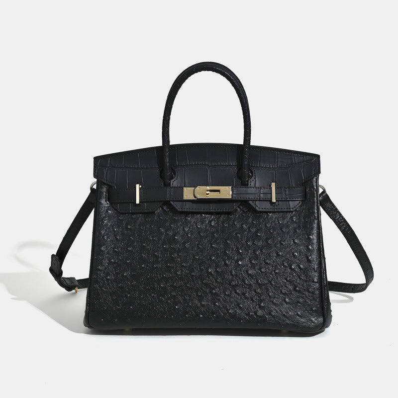 Jane Ostrich 30 – Bolsa em Couro com Textura Avestruz