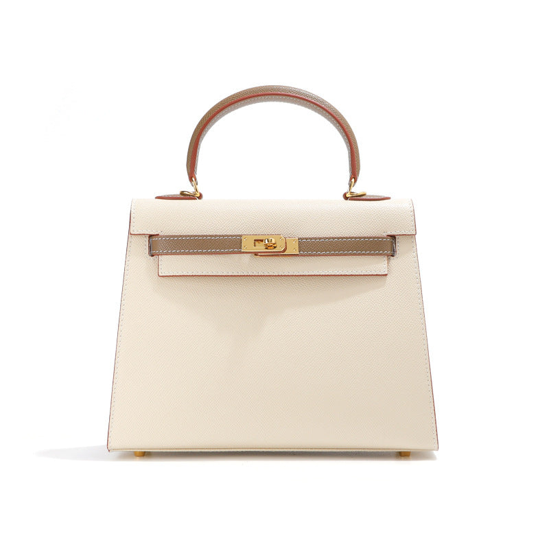 Grace Duo  – Bolsa Estruturada em Couro Genuíno Pebbled ( 22 CM e 25 CM )