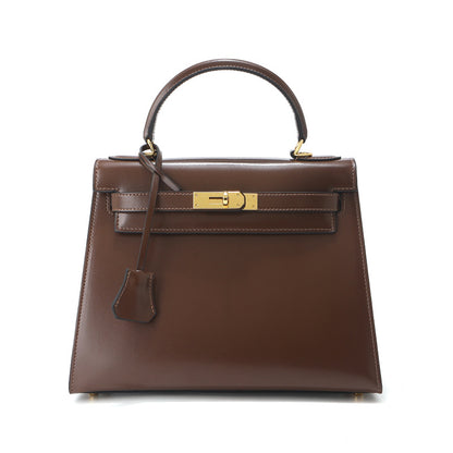 Grace Box – Bolsa Estruturada em Couro Genuíno Liso ( 28 CM )