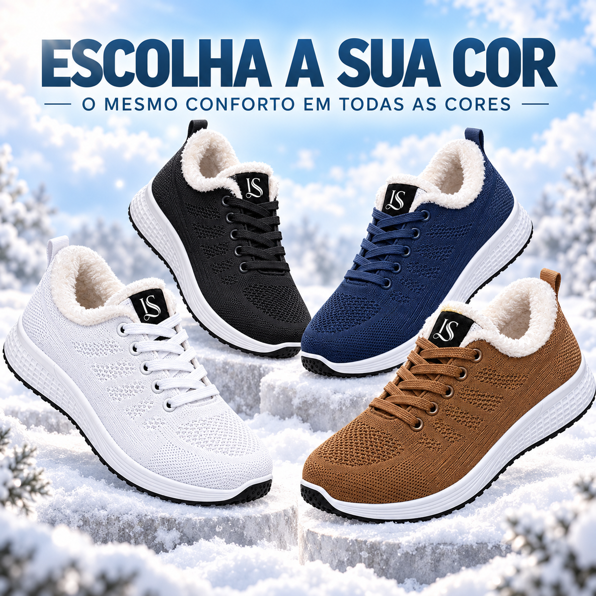 Aveline Lusitanna - Casual Sneakers with Extra Warm Lining for Winter