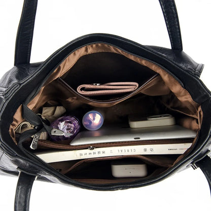 Bolsa Feminina Grande de Couro PU Macio Luxo Elegante