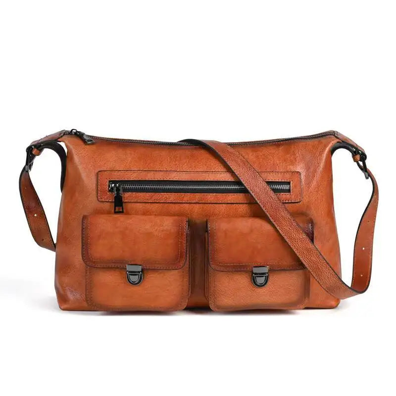 Mala Alba Vintage – Em Couro Genuíno Pintado à Mão