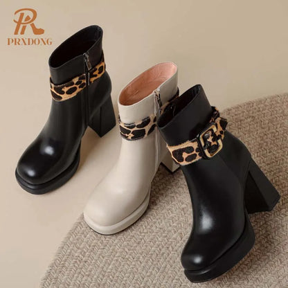 Bottes élégantes en cuir véritable Grace Daux