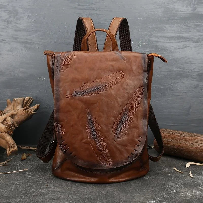 Mochila Pluma Vintage – Em Couro Genuíno Premium