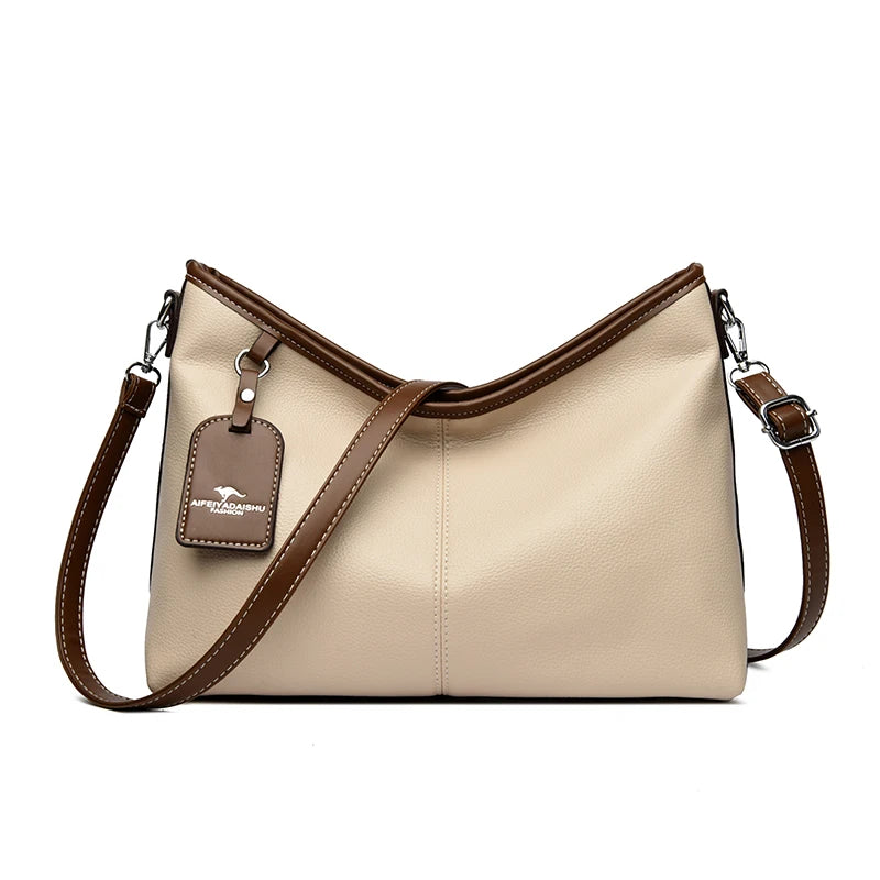 Two-Tone Elegance Bucket Bag