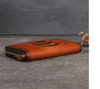 Carteira Gato Luna Vintage – Em Couro Genuíno Premium