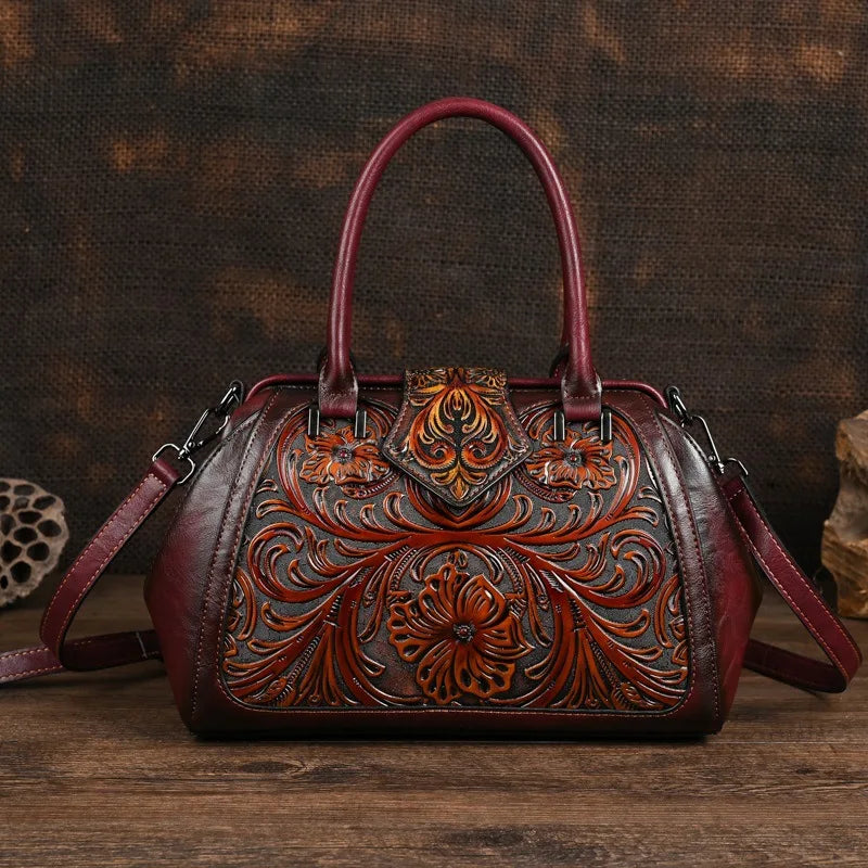 Mala Tote Amélia Vintage – Acabamento Floral de Alta Qualidade