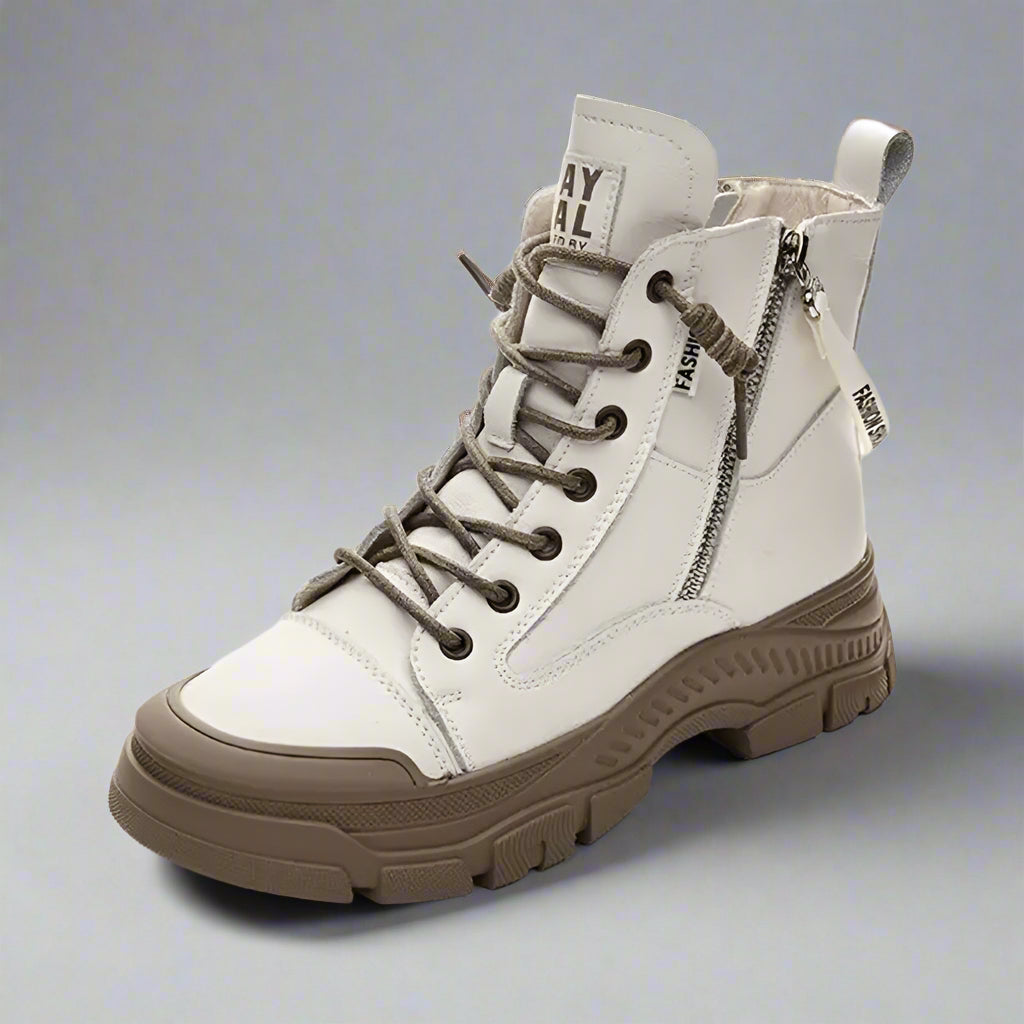 Bottes pour femmes GKTINOO en cuir véritable à semelle épaisse et élégantes
