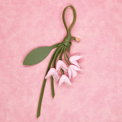 Pendentif sac à main fleuri en cuir PU, marque originale, design exquis, fait main, pendentif fleur artificielle osmanthus tulipe porte-clés