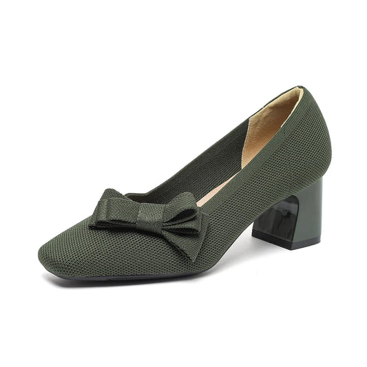 Amélia Violet - Sapato de Salto Médio com Laço Elegante
