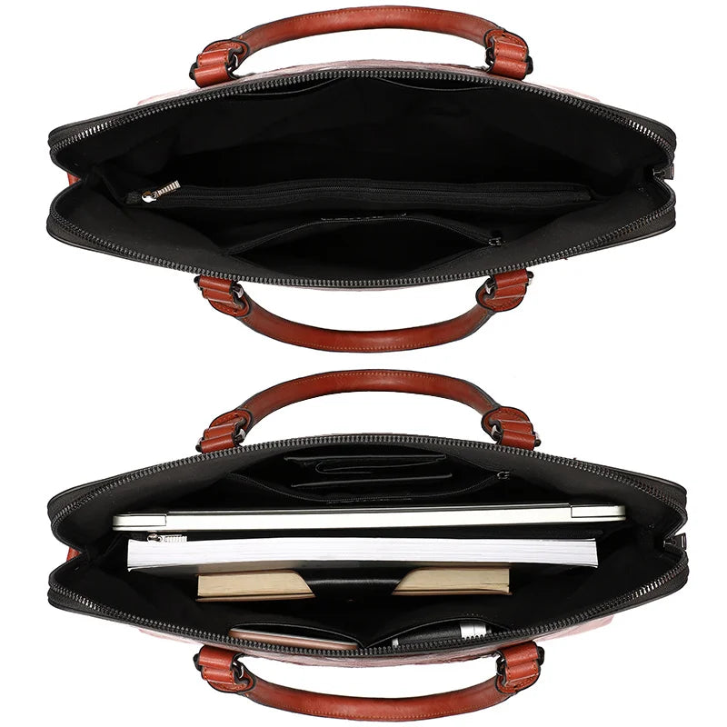 Mala Executiva Helena Vintage – Em Couro Natural Premium