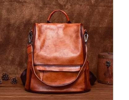 Mochila Valéria Vintage – Em Couro Genuíno Premium