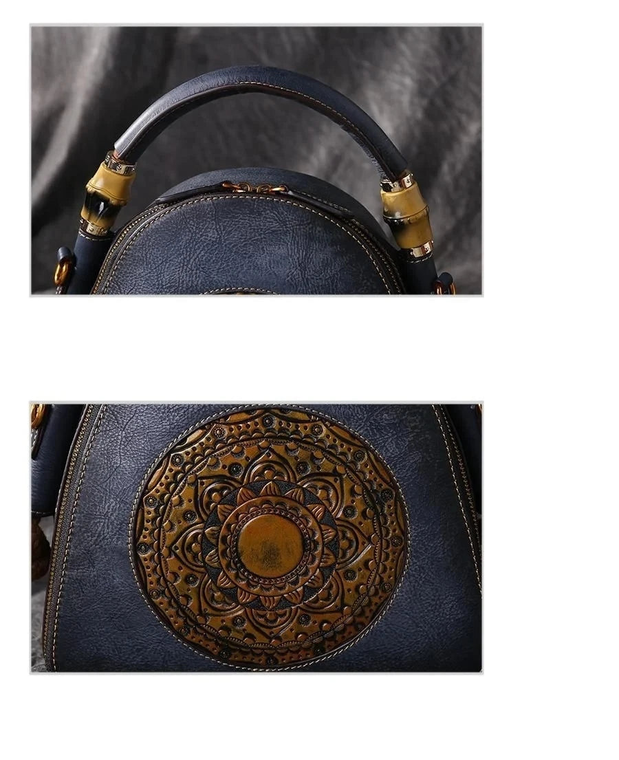 Mala Shell Oriental Mei Vintage – Em Couro Genuíno Premium