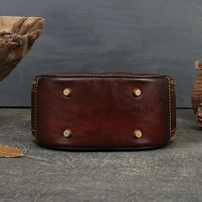 Bolsa Redonda Colette Vintage – Em Couro Genuíno Premium
