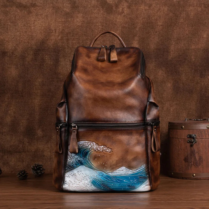 Mochila Everest Vintage – Em Couro Genuíno Artesanal