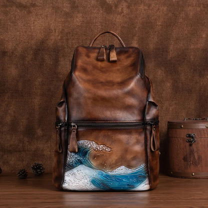Mochila Everest Vintage – Em Couro Genuíno Artesanal