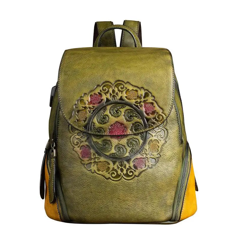 Mochila Hanami Vintage – Em Couro Genuíno Artesanal